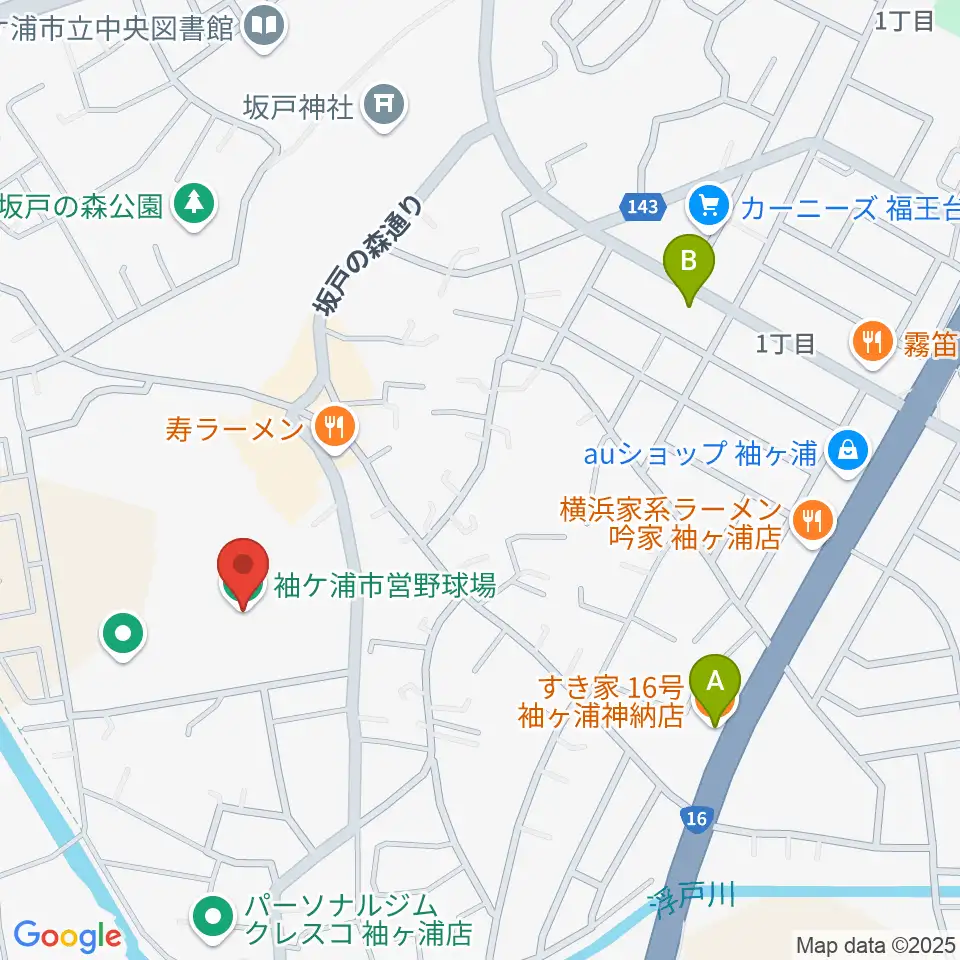 袖ケ浦市営野球場周辺のカフェ一覧地図