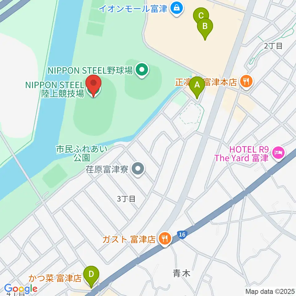 NIPPON STEEL 陸上競技場周辺のカフェ一覧地図