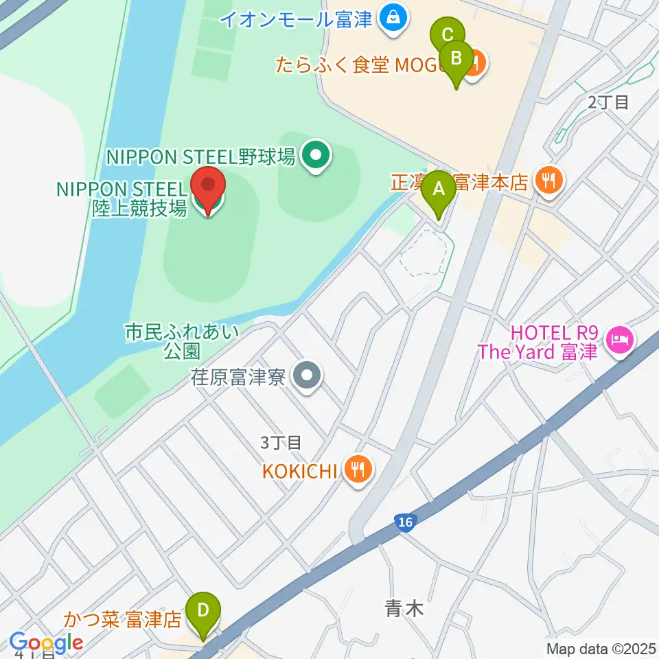 NIPPON STEEL 陸上競技場周辺のカフェ一覧地図
