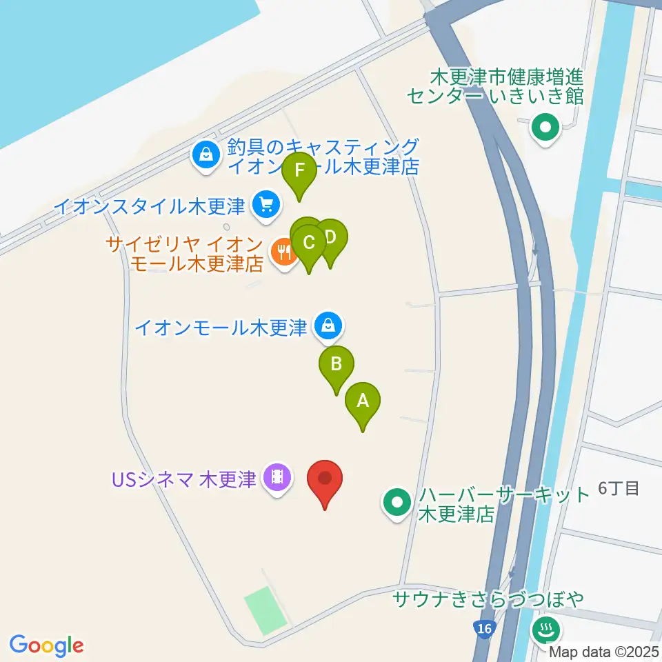 新星堂 イオンモール木更津店周辺のカフェ一覧地図