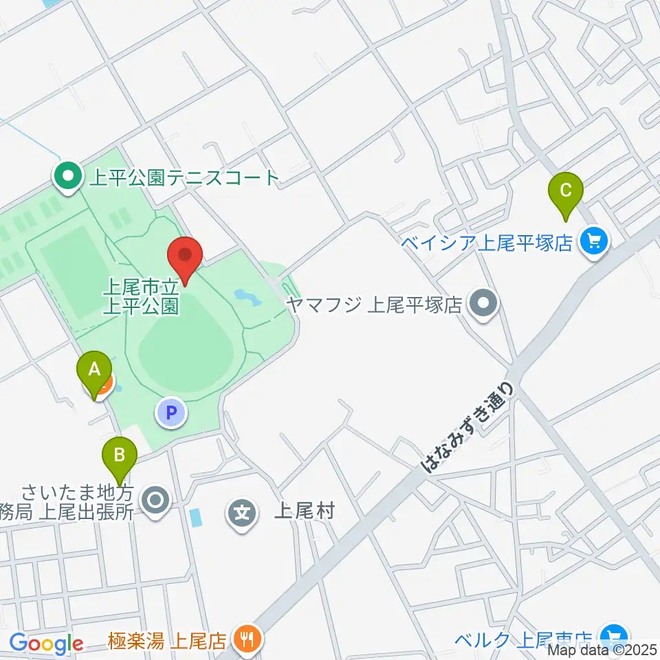 UDトラックス上尾スタジアム周辺のカフェ一覧地図