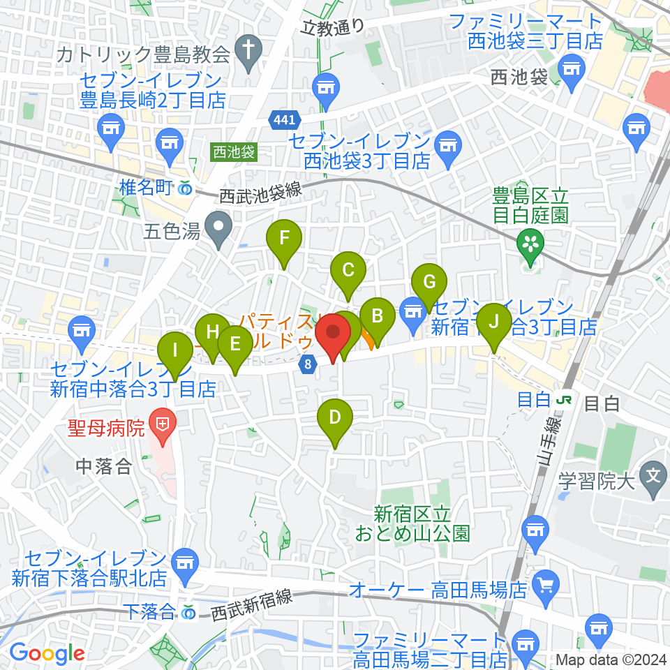 アルル貸しスタジオ・スタジオ銀河周辺のカフェ一覧地図