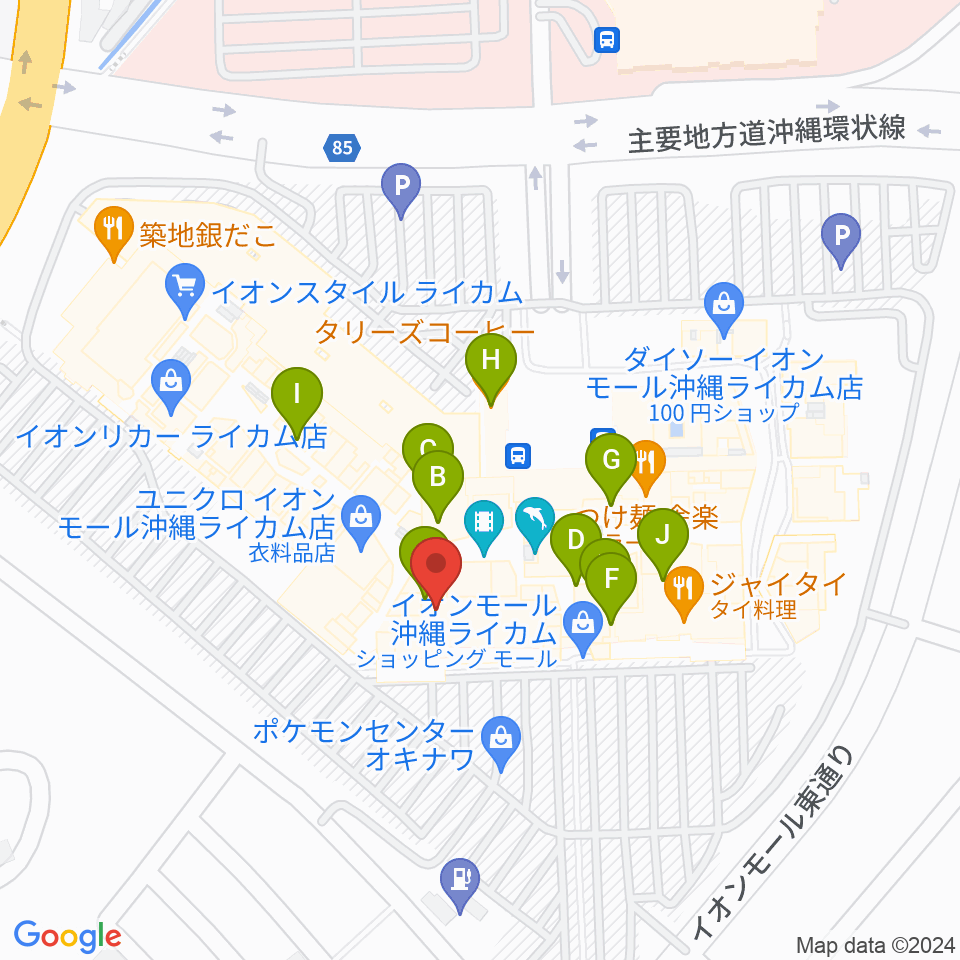 シネマライカム周辺のカフェ一覧地図