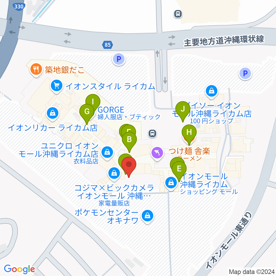 シネマライカム周辺のカフェ一覧地図