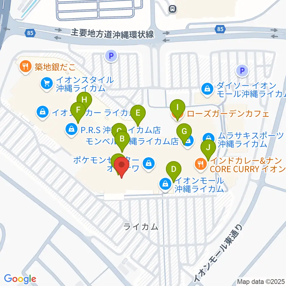 シネマライカム周辺のカフェ一覧地図