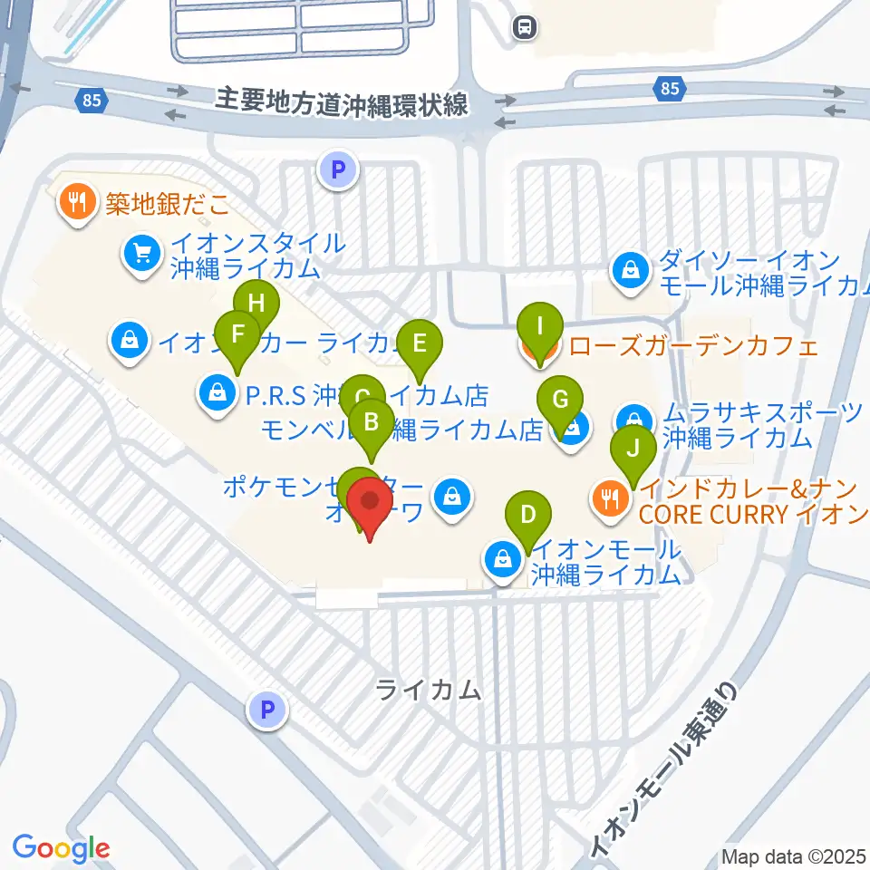 シネマライカム周辺のカフェ一覧地図