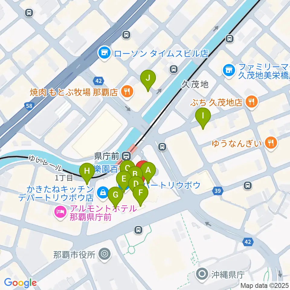 シネマパレット 周辺のカフェ一覧地図