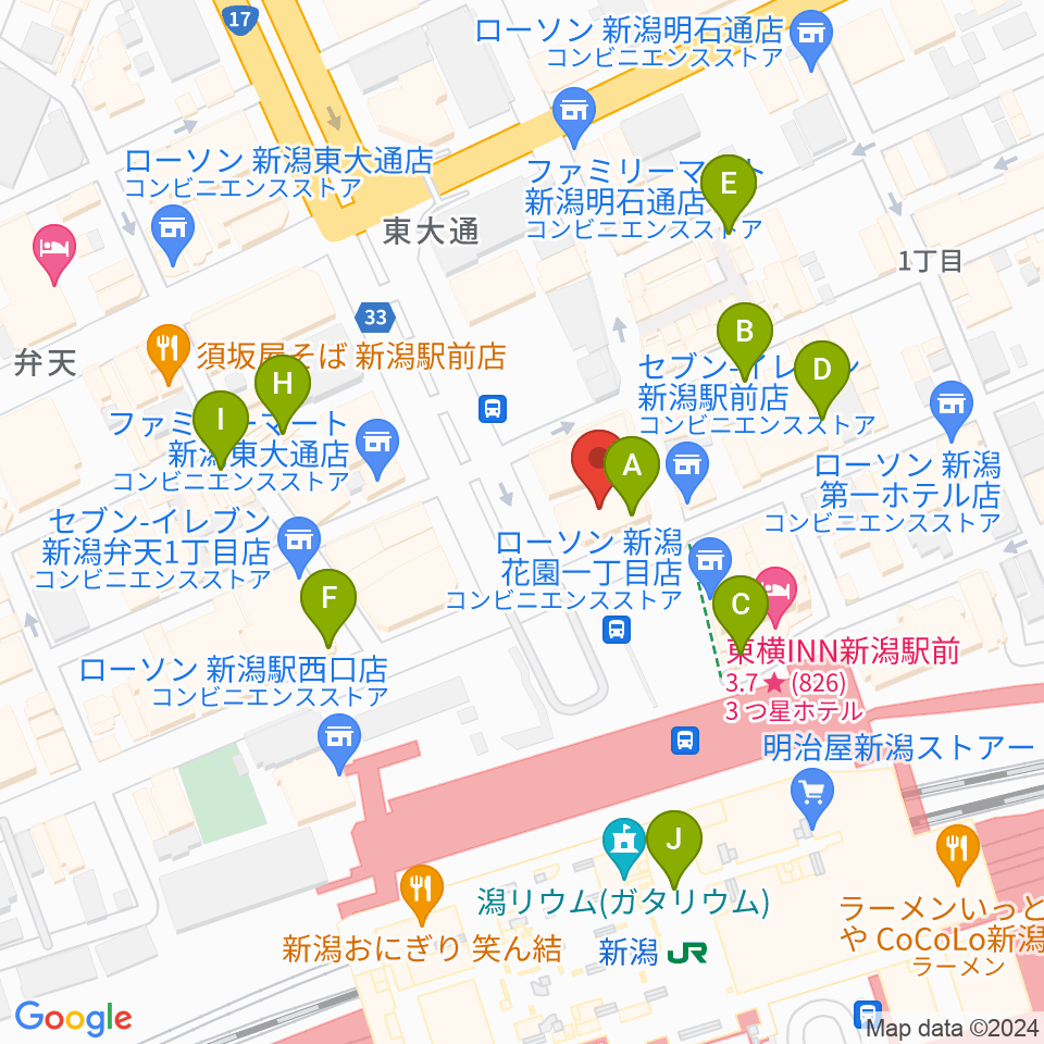 マルタケホール周辺のカフェ一覧地図