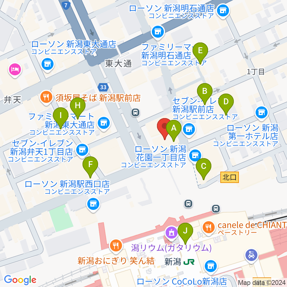 マルタケホール周辺のカフェ一覧地図