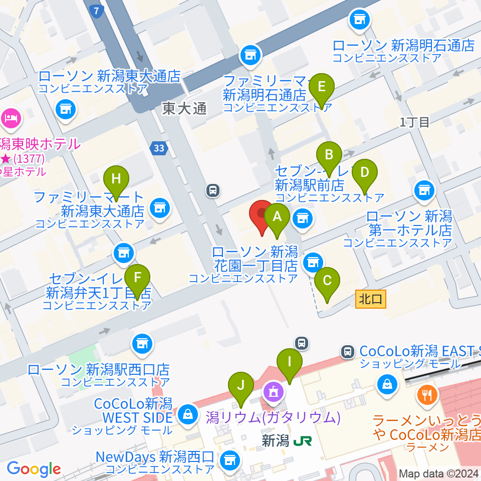 マルタケホール周辺のカフェ一覧地図