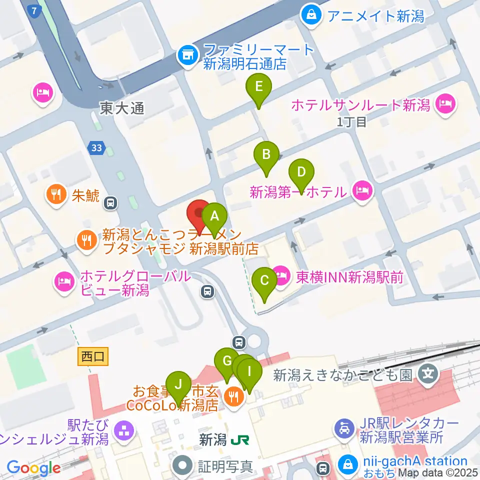 マルタケホール周辺のカフェ一覧地図