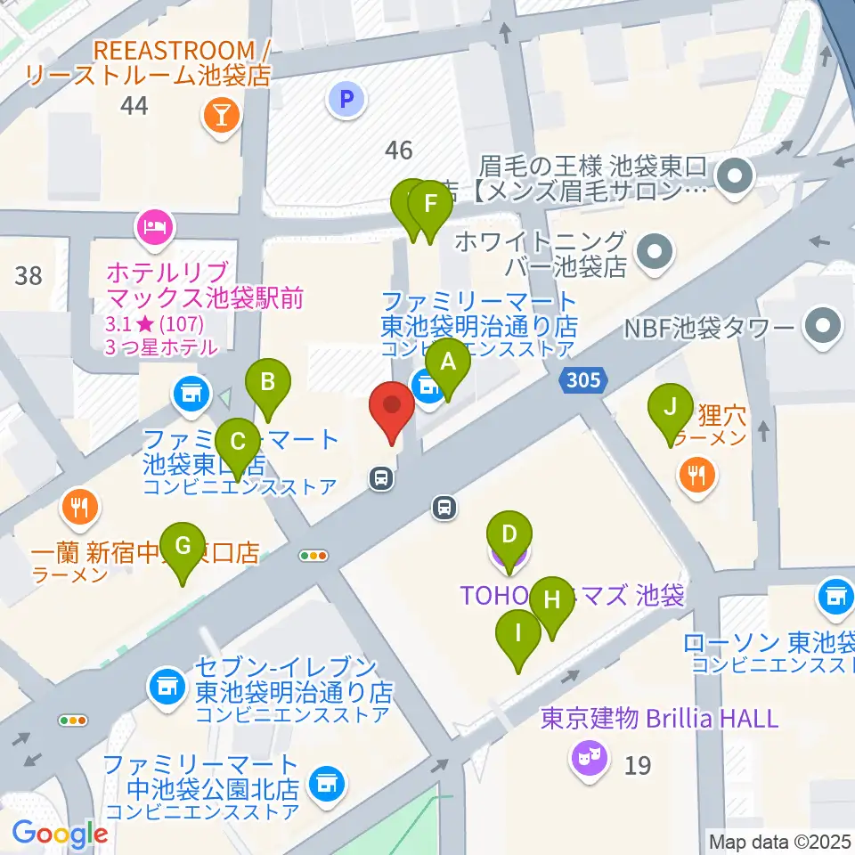 イケベ楽器店GET STOMP周辺のカフェ一覧地図