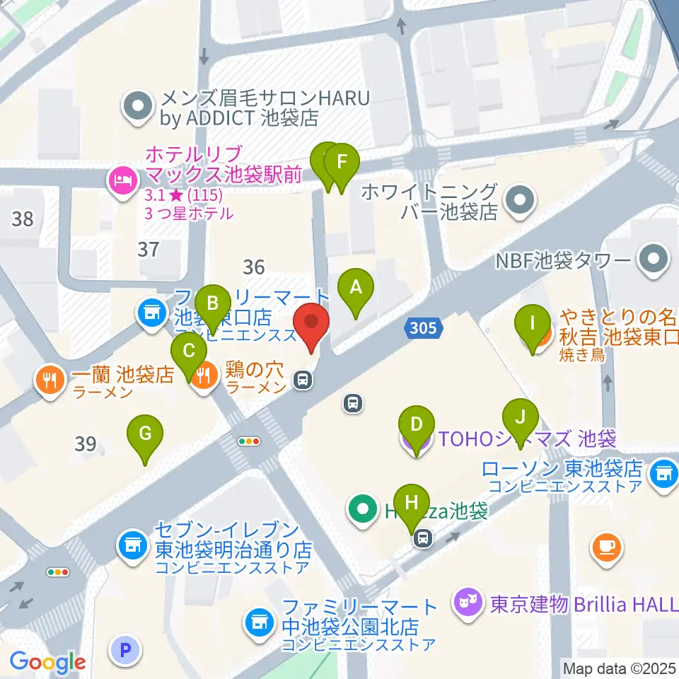 イケベ楽器店GET STOMP周辺のカフェ一覧地図
