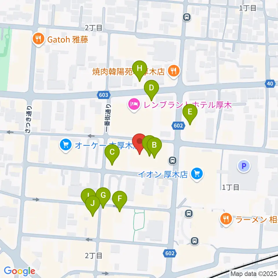 あつぎのえいがかんkiki周辺のカフェ一覧地図