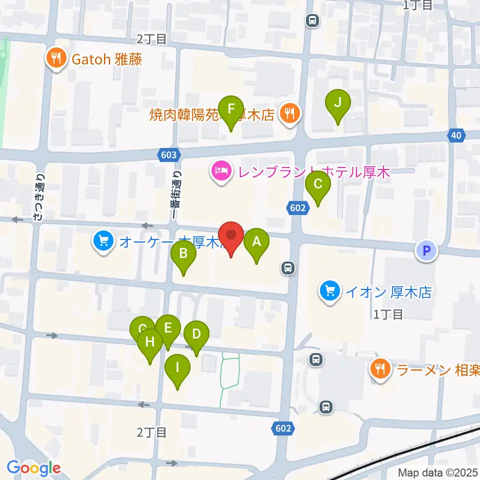 あつぎのえいがかんkiki周辺のカフェ一覧地図