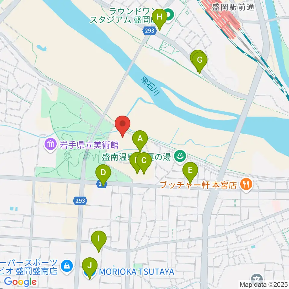 盛岡市子ども科学館周辺のカフェ一覧地図