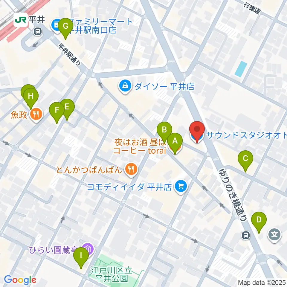 スタジオ・オトキチ周辺のカフェ一覧地図