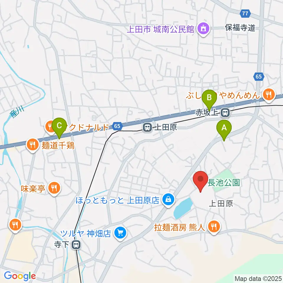 上田創造館周辺のカフェ一覧地図