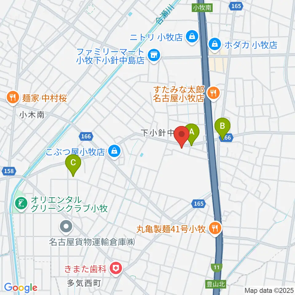 小牧市北里市民センター周辺のカフェ一覧地図