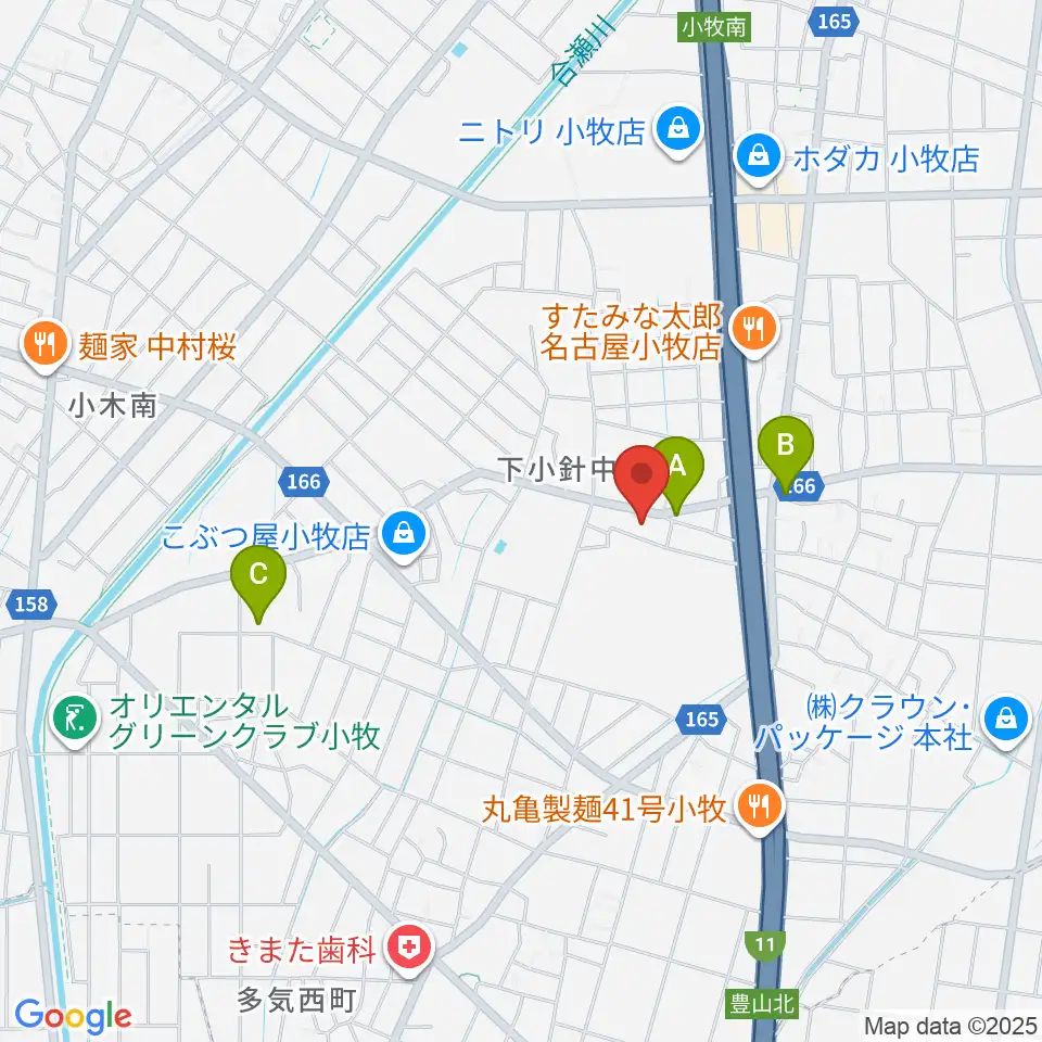 小牧市北里市民センター周辺のカフェ一覧地図
