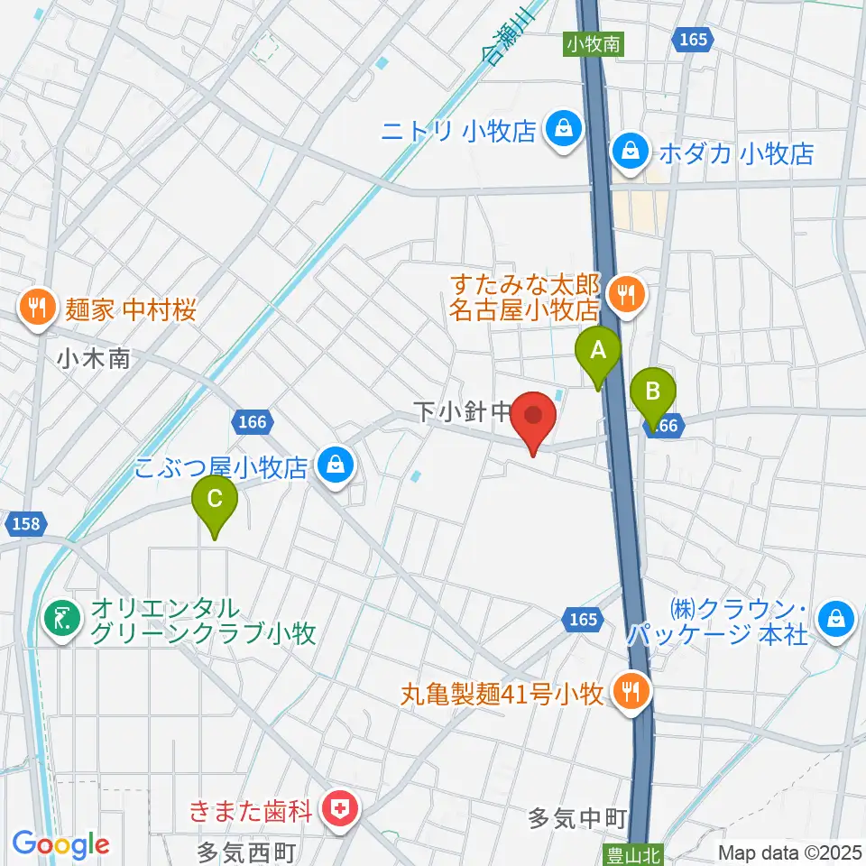 小牧市北里市民センター周辺のカフェ一覧地図