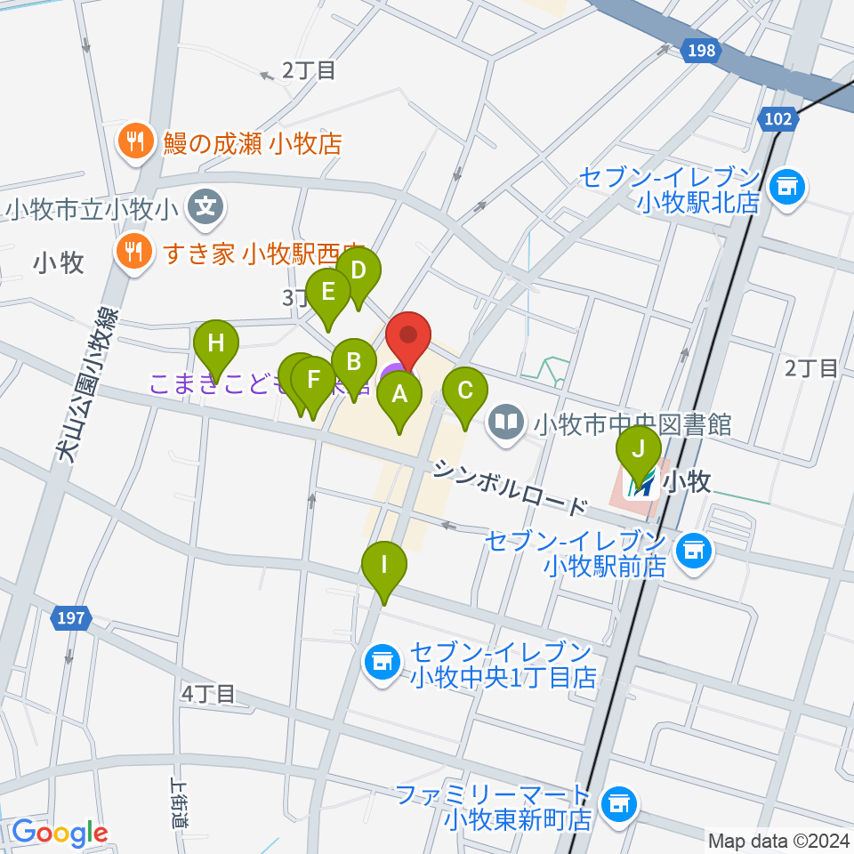 小牧市まなび創造館周辺のカフェ一覧地図