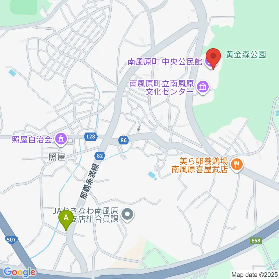 南風原町立中央公民館周辺のカフェ一覧地図