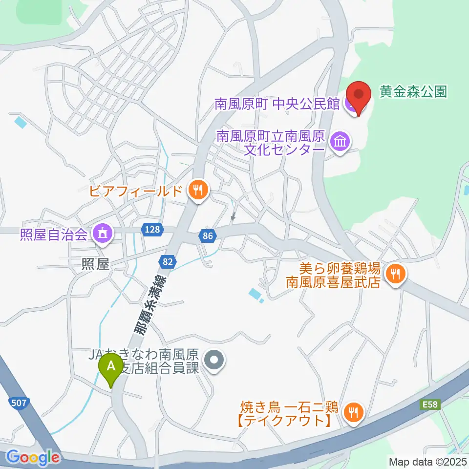 南風原町立中央公民館周辺のカフェ一覧地図