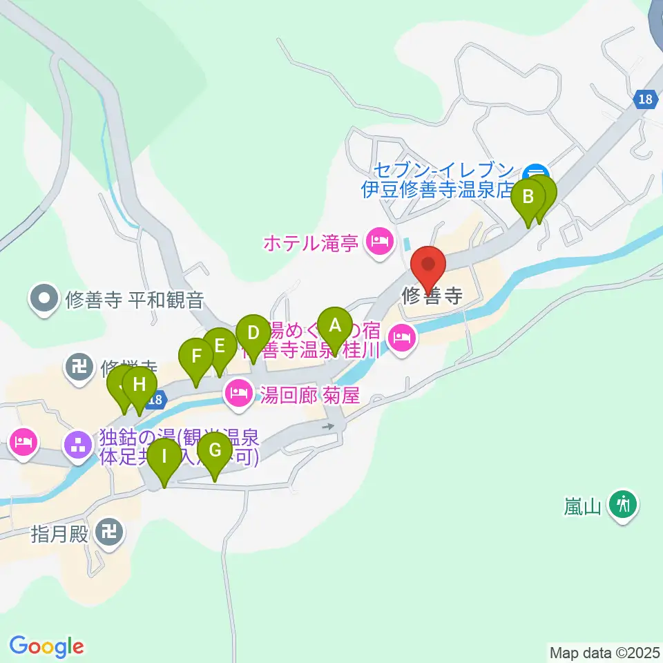 修善寺総合会館周辺のカフェ一覧地図