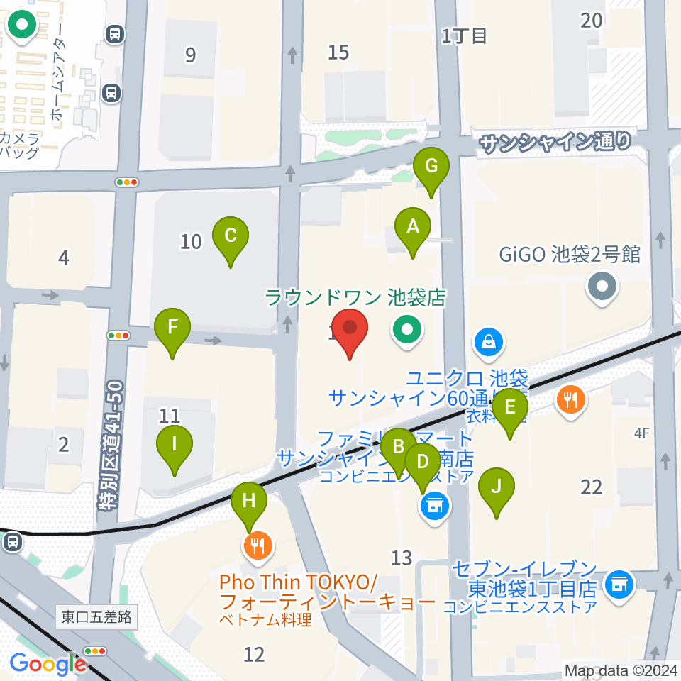 ミクサライブ東京周辺のカフェ一覧地図