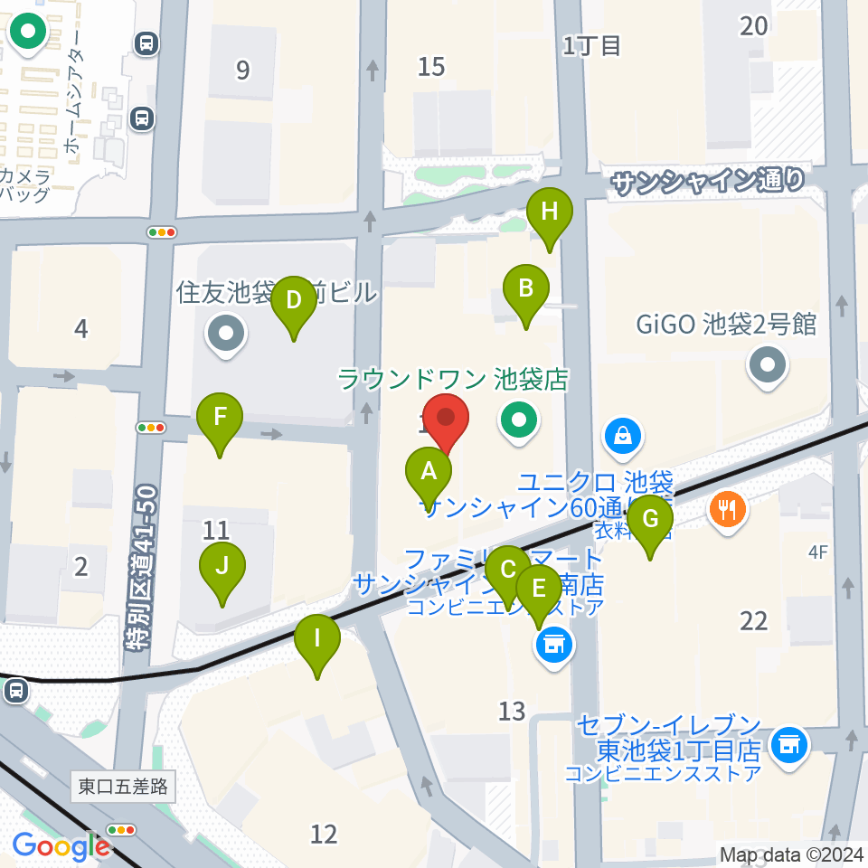 ミクサライブ東京周辺のカフェ一覧地図