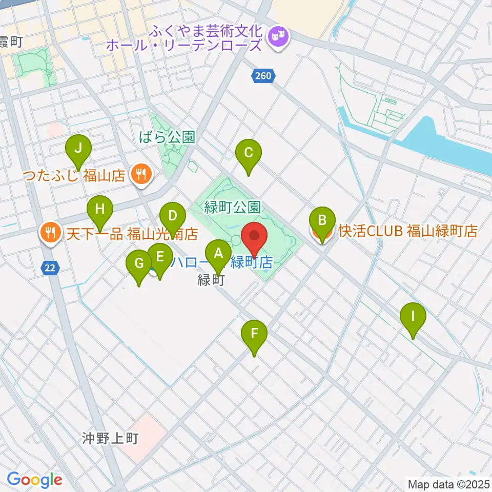 福山通運ローズアリーナ周辺のカフェ一覧地図