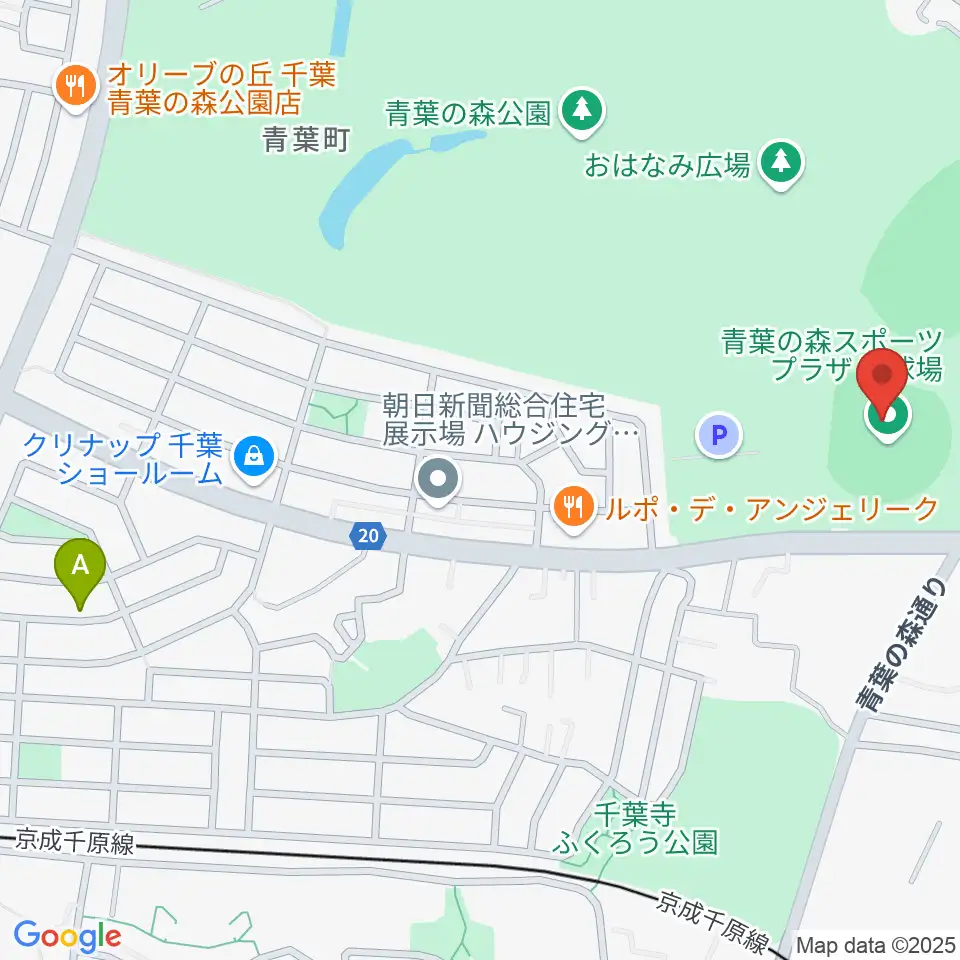 青葉の森スポーツプラザ野球場周辺のカフェ一覧地図