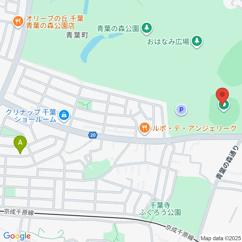 青葉の森スポーツプラザ野球場周辺のカフェ一覧地図