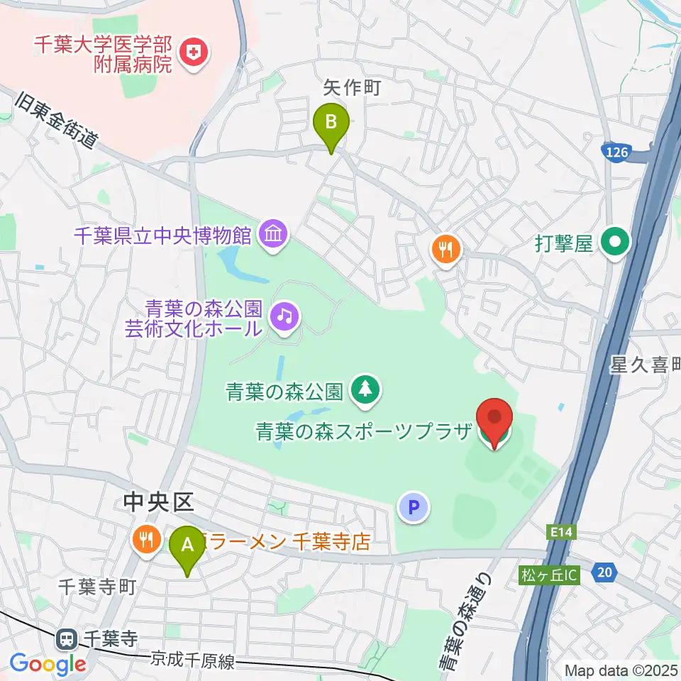 青葉の森スポーツプラザ陸上競技場周辺のカフェ一覧地図