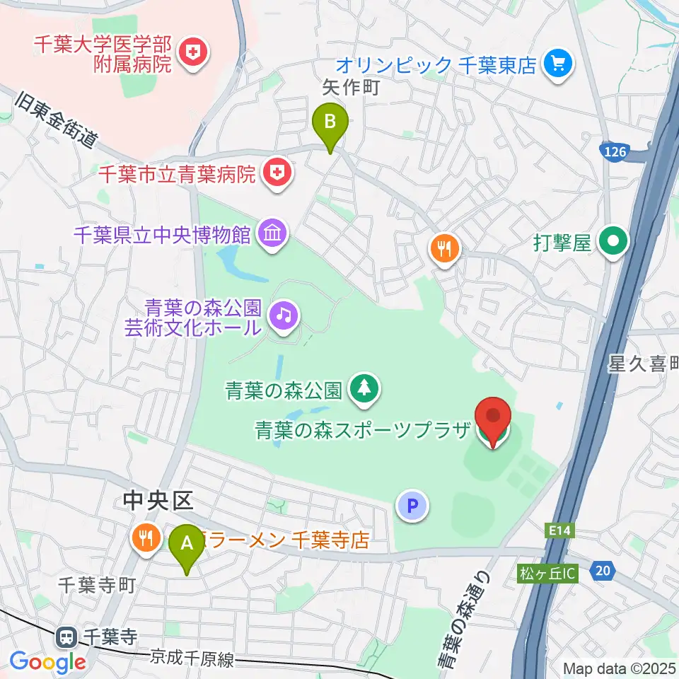 青葉の森スポーツプラザ陸上競技場周辺のカフェ一覧地図