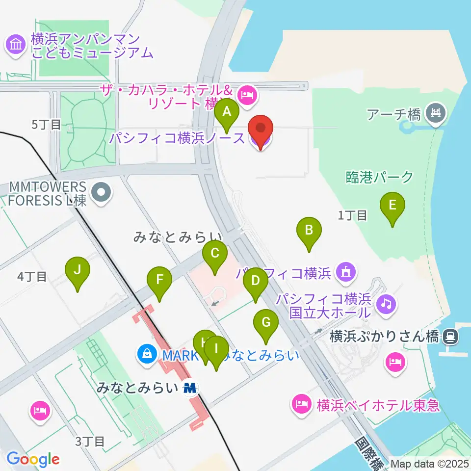 パシフィコ横浜ノース周辺のカフェ一覧地図