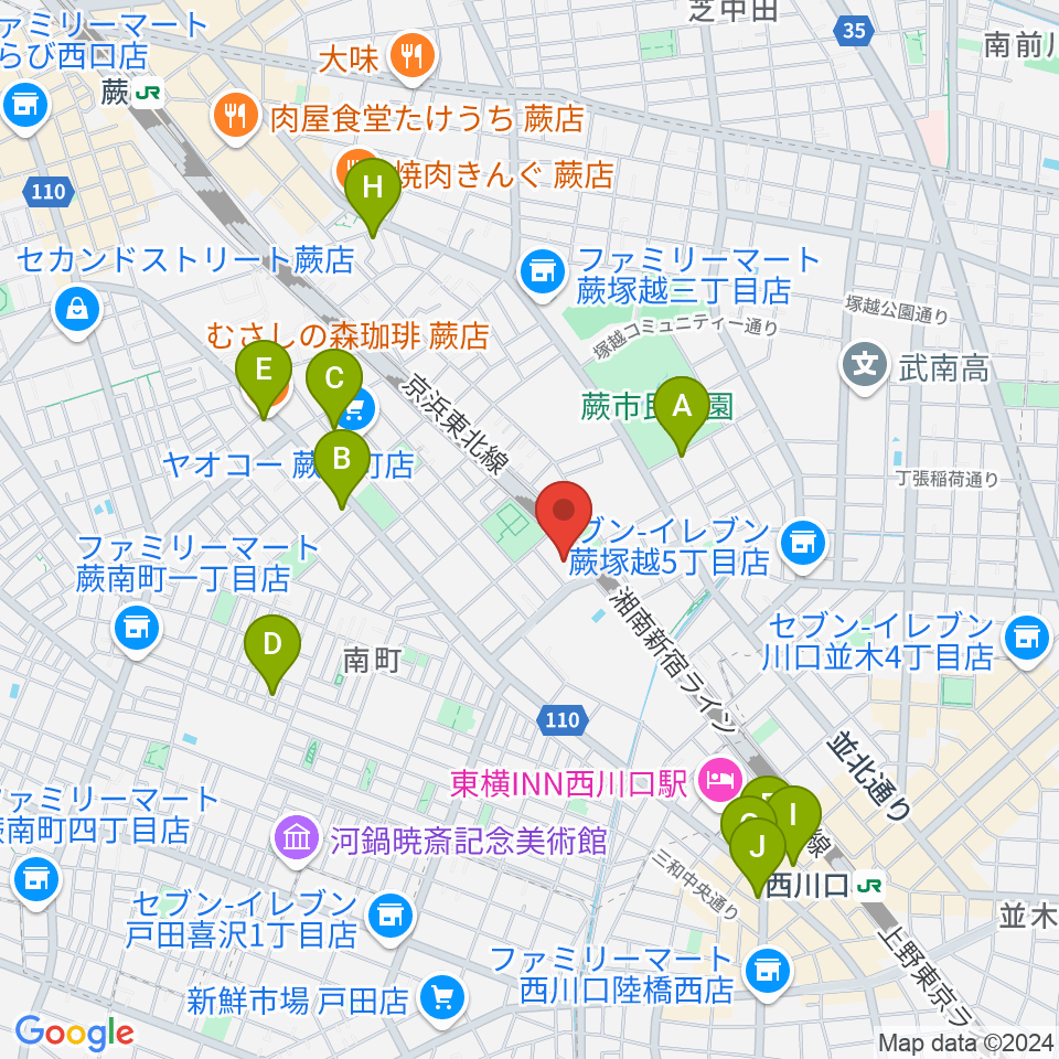 レッスル武闘館（アイスリボン道場）周辺のカフェ一覧地図