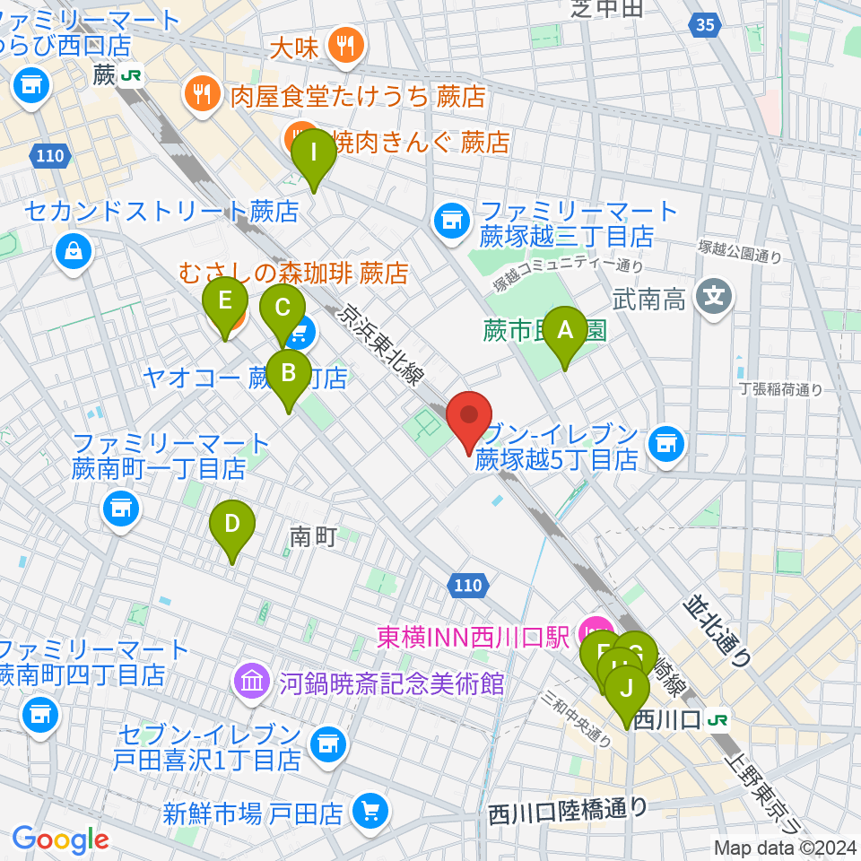 レッスル武闘館（アイスリボン道場）周辺のカフェ一覧地図