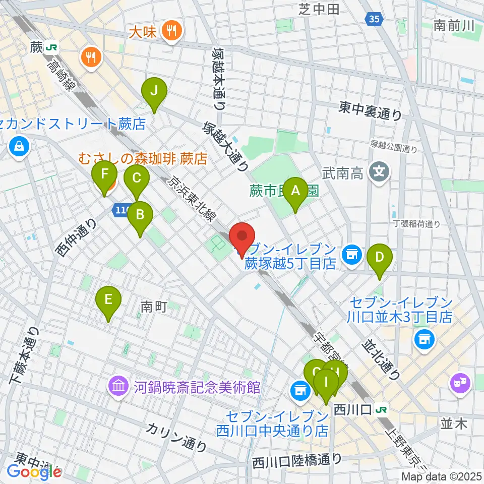 レッスル武闘館 アイスリボン道場周辺のカフェ一覧地図