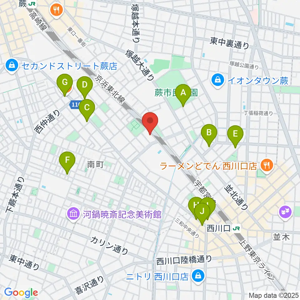 レッスル武闘館 アイスリボン道場周辺のカフェ一覧地図