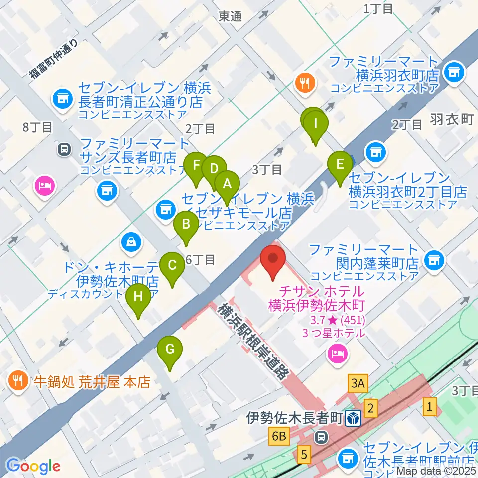 横浜ラジアントホール周辺のカフェ一覧地図