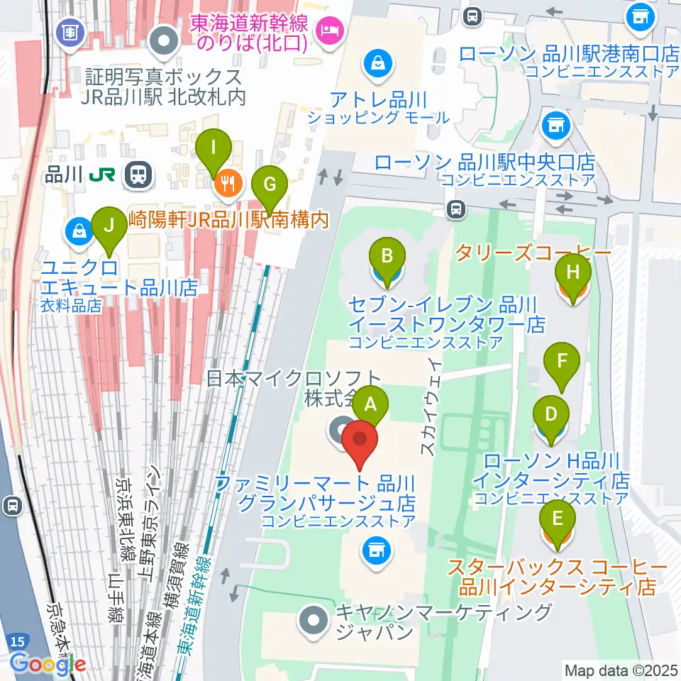 品川グランドホール周辺のカフェ一覧地図