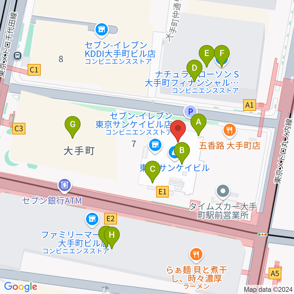 大手町サンケイプラザ周辺のカフェ一覧地図