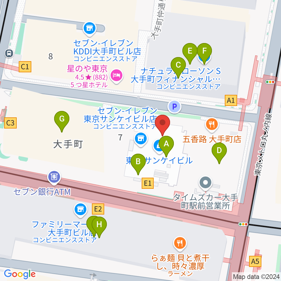 大手町サンケイプラザ周辺のカフェ一覧地図