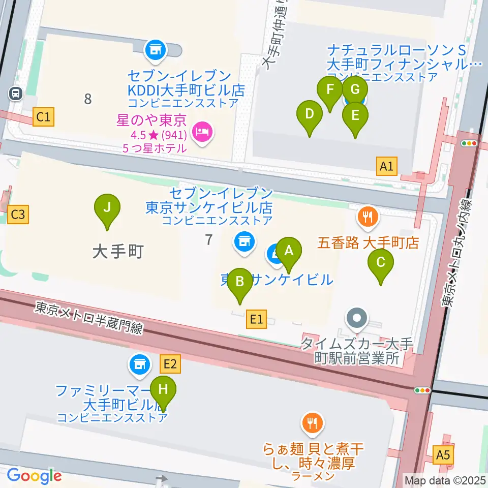 大手町サンケイプラザ周辺のカフェ一覧地図