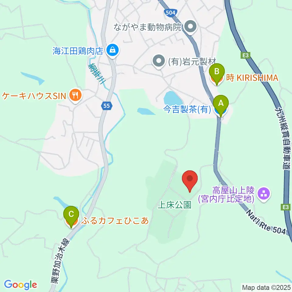 溝辺公民館 みそめ館周辺のカフェ一覧地図
