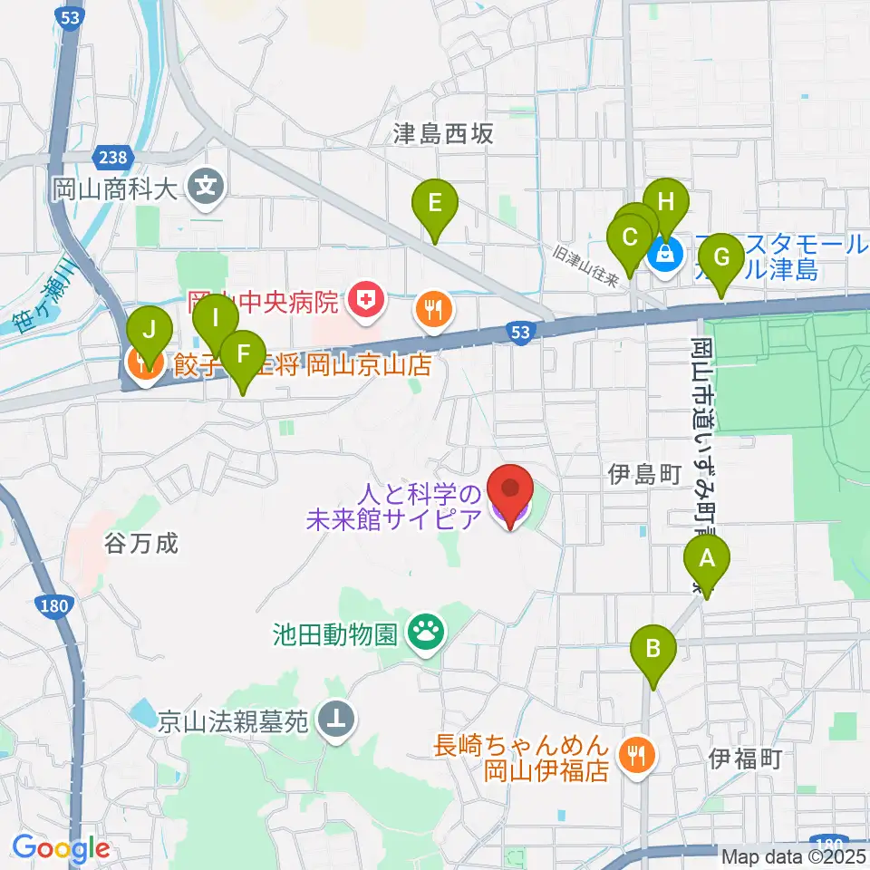人と科学の未来館サイピア周辺のカフェ一覧地図