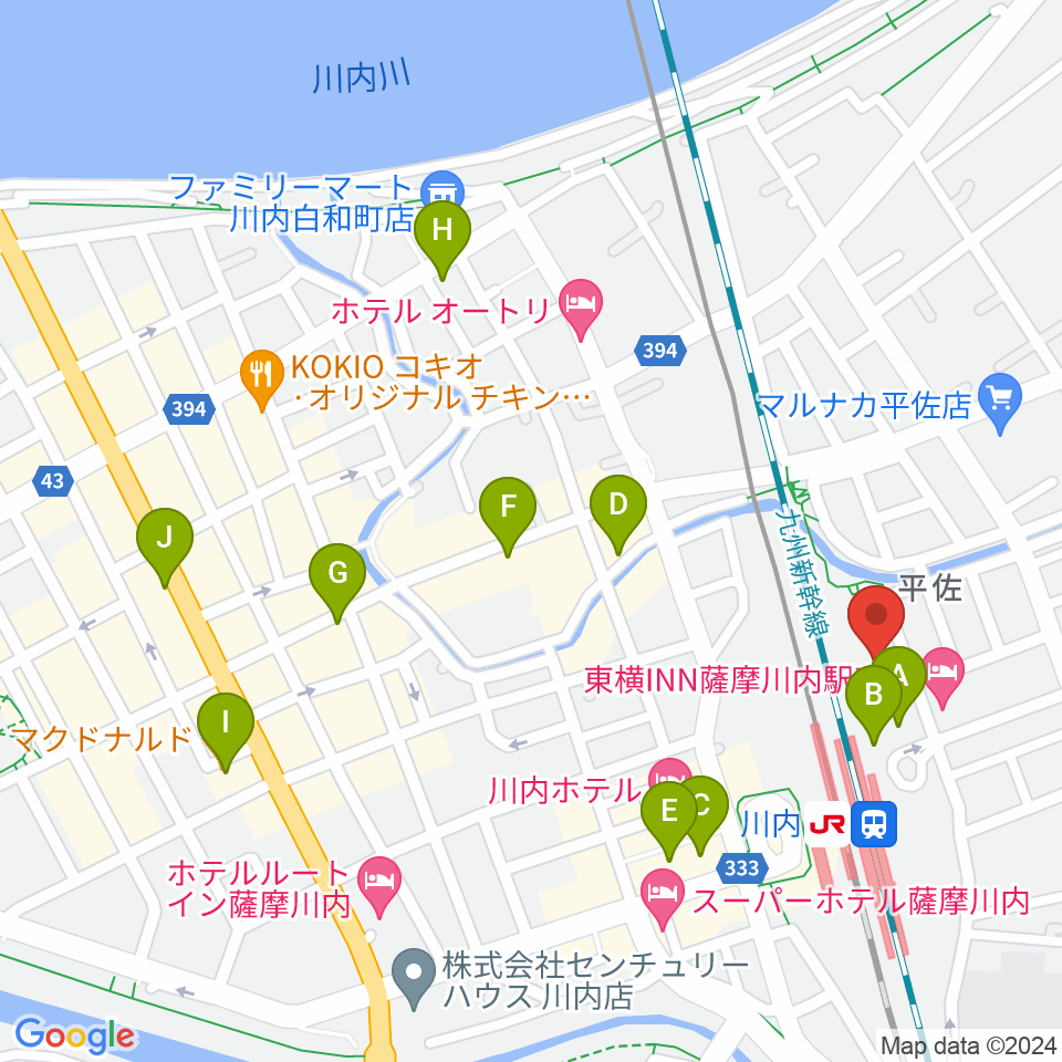 SSプラザせんだい周辺のカフェ一覧地図