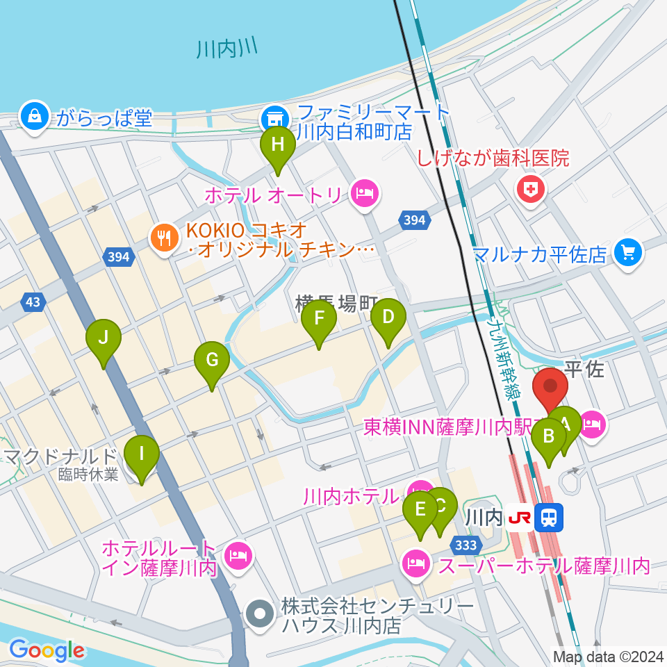 SSプラザせんだい周辺のカフェ一覧地図